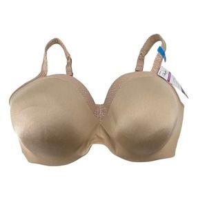 Playtex Secrets Bra Size 44DDD 44F Champagne Beige Adjustable Lined Cups NEW